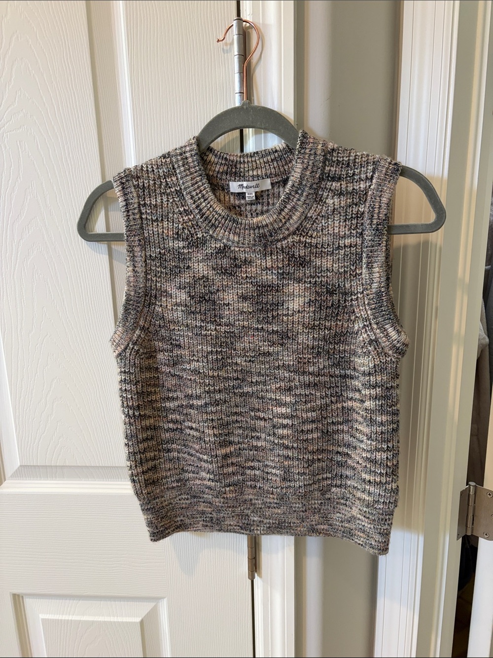 Madewell Marled Gray Crewneck Sweater Vest